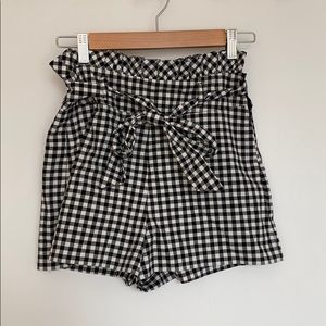 ZARA high waisted gingham shorts
